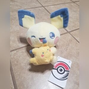 Pokemon Center Little Daydream Pichu & Pikachu Plush